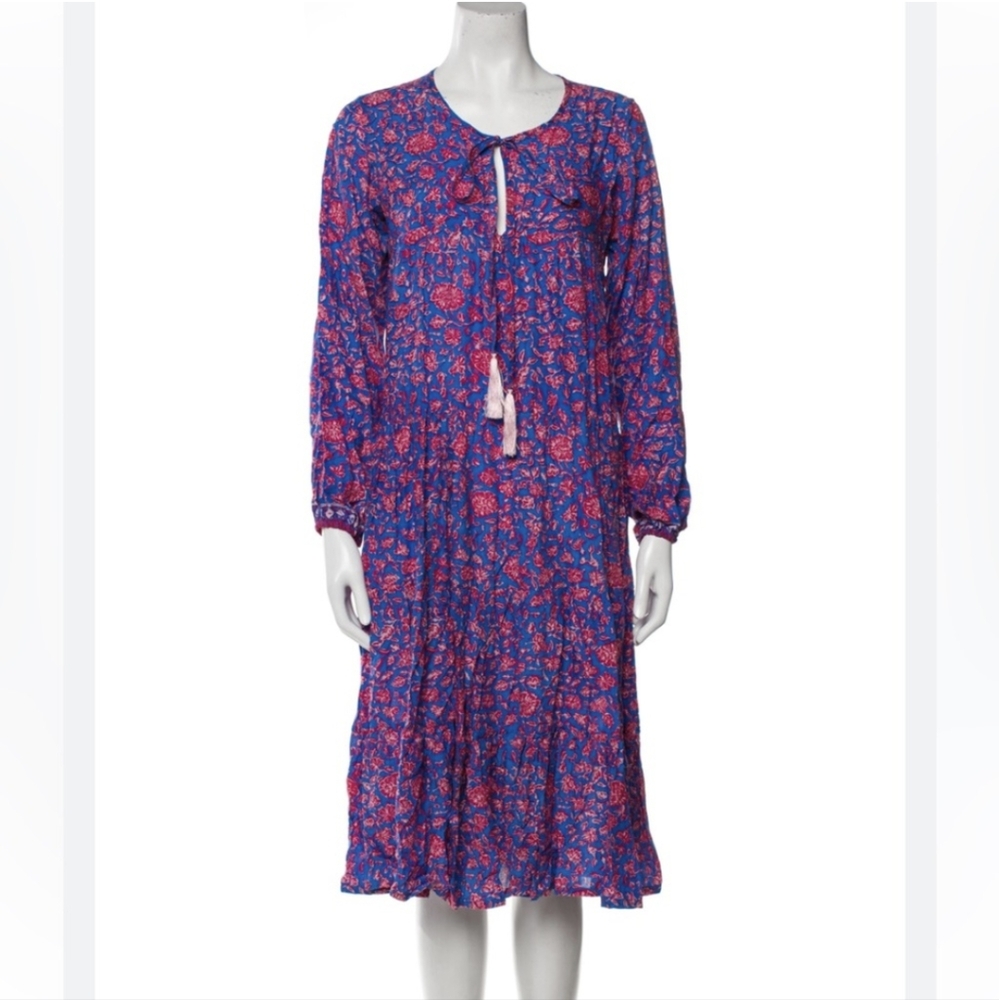 NATALIE MARTIN Dress - Bloom Print Persian Blue/Rosso